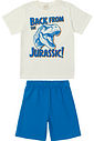 Conjunto Infantil Camiseta Jurassic e Bermuda Azul