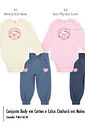 Conjunto em Molecotton Bebê Menina Ursa In Love Mundo Cinti