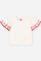 Conjunto Infantil Menina Blusa Morangos e Short-Saia com Glitter