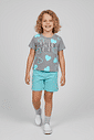 Conjunto Infantil Menina Corações Sweet Girl Azul Abrange