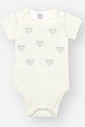 Body Bebê Menina em Cotton com Corações em Strass – Body Infantil Básico e Confortável Cinti Baby NATURAL