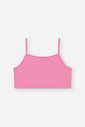 Top Infantil Básico em Cotton com Algodão – Cropped Menina Verão com Alças ROSA CONFETE