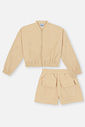 Conjunto Infantil Menina Cotelê Bege CTV