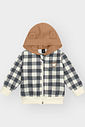 Conjunto Infantil com Jaqueta de Capuz – Look de Inverno Quentinho em Moletom com Estampa Xadrez