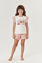 PIJAMA BLUSA E SHORTS NATURAL/VM MARTE