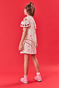 Vestido Infantil Menina Strawberry Gatinha Off White E Verde Cinti