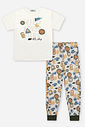 Pijama Infantil Ícones Divertidos com Camiseta e Calça Suede