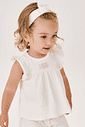 CONJ BLUSA, SHORTS E TIARA NATURAL/NATURAL/NATU