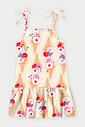 Vestido de Alça Infantil Estampado Ice Pop Natural Abrange