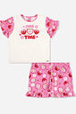 Conjunto Infantil Menina Pijama Morangos em Malha Suede