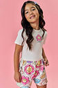 Conjunto Infantil Menina Blusa E Short Cute Natural Mundo Cinti