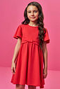 Vestido Infantil de Festa em Moletinho Waffle – Vestido Menina Verão com Laço e Strass VERMELHO MARTE