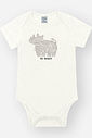 Conjunto Infantil Casual com Body de Animais da Savana e Bermuda em Moletom Linho NATURAL/VD MUSGO