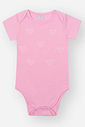 Body Bebê Menina em Cotton com Corações em Strass – Body Infantil Básico e Confortável Cinti Baby ROSA IOGURTE