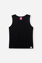 Regata Infantil Básica em Cotton com Algodão – Blusa Menina Sem Manga Verão PRETO