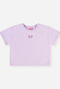 Conjunto Infantil Menina Blusa Boxy e Saia-Short com Babados Lilás