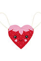 Conjunto Infantil Menina Blusa; Short E Mochila Strawberry Rosa E Vermelho Cinti