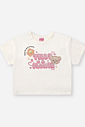 Conjunto Infantil Blusa Ursinho e Shorts Metalizado Branco