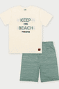 CONJ CAMISETA E BERMUDA NATURAL/VD OLIVE