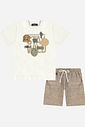 Conjunto Menino Camiseta Stay Wild e Bermuda Café
