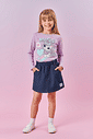 Conjunto Infantil Menina Blusa Magic E Short-Saia Lilás Mundo Cinti