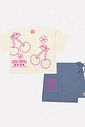 Conjunto Infantil Menina Tutti-Frutti Blusa E Short-Saia Rosa Mundo Cinti