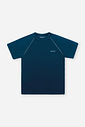 Camiseta Infantil Sportwear Tecnológica em Malha Fit Space Green com Termo Refletivo AZUL MARINHO