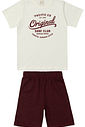 Conjunto Infantil Camiseta Original e Bermuda Bordô