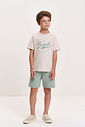 Conjunto Infantil Beach com Camiseta e Bermuda de Linho Olive