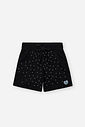 Shorts Infantil em Moletinho – Short Menina Verão Colorido com Cordão PRETO