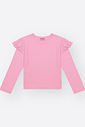 Blusa Menina em Canelado Glow Babados Mundo Cinti ROSA IOGURTE