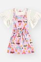 Conjunto Infantil Menina Blusa e Salopete de Sorvetes
