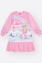 Vestido Infantil Menina em Malha com Sobreposição de Tule – Vestido de Inverno Mundo Cinti