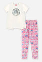 Conjunto Infantil Menina Blusa Concha e Legging Fundo do Mar