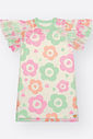 Vestido Infantil Menina Off-White com Sobreposição de Flores – Vestido Mundo Cinti