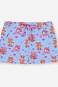 Short Infantil Menina em Nylon de Ursinhos com Cordão