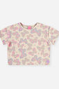 Conjunto Infantil Menina Blusa Boxy e Short-Saia Borboletas