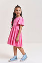 Vestido Infantil Soltinho com Babado e Strass para Meninas ROSA CONFETE