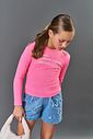 Blusa Infantil Menina Abertura Ombro Rosa CTV