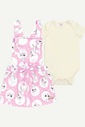 CONJ BODY E SALOPETE NATURAL/LILAS CINTI