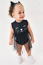 VESTIDO/BODY E TIARA PRETO