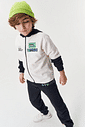 Conjunto Jaqueta Color Block E Calça Off White E Preto CTV