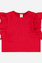 Conjunto Bebê Blusa Boxy com Strass e Short Vermelho