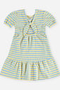 Vestido Infantil Menina Listrado em Malha Jacquard