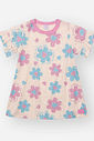 Vestido Bebê Menina Floral em Cotton Linho – Vestido Infantil Delicado com Flores Coloridas OFF WHITE