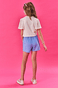 Conjunto Infantil Menina Blusa Cropped E Short-Saia Natural E Rosa Cinti