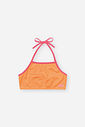 Biquíni Infantil em Malha UV Neon – Moda Praia Menina Verão com Proteção UV e Cores Vibrantes LARANJA NEON FORTE