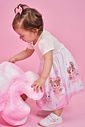 Vestido Infantil Princesas Cinti em Cotton com Tule NATURAL