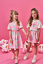 Vestido Infantil Neon Love em New Stretch Estampado – Vestido Menina Verão Rosa Barbie ROSA BARBIE