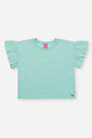 Conjunto Infantil Neon Love com Blusa e Shorts em Meia Malha P.A com Glitter – Look Menina Verão VERDE BRISA